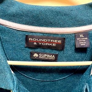 Roundtree &Yorke Polo Shirt XL Teal/Blue